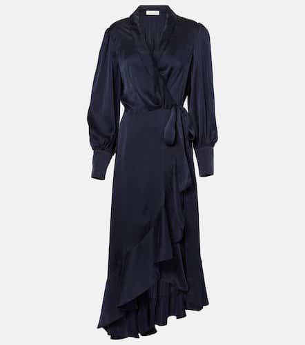 Ruffled silk satin wrap dress - Zimmermann - Modalova