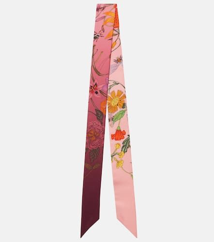 Foulard in seta con stampa a fiori - Gucci - Modalova