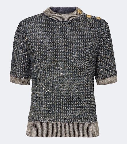 Pullover con lamé e paillettes - Balmain - Modalova
