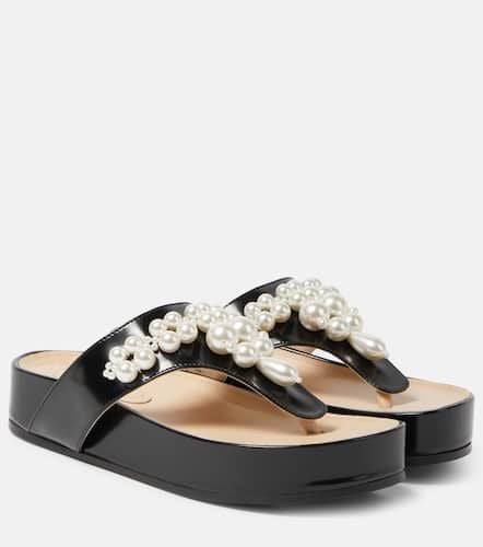 Embellished leather thong sandals - Simone Rocha - Modalova