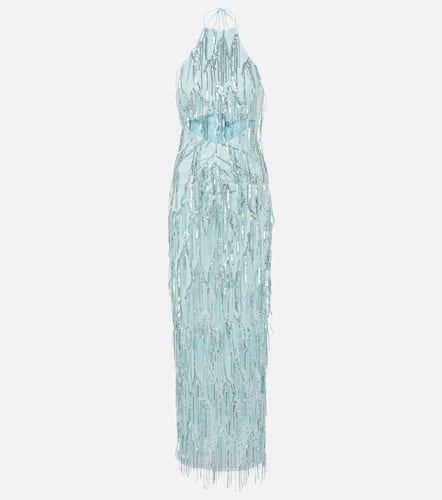 Cutout fringed sequined maxi dress - Rotate - Modalova