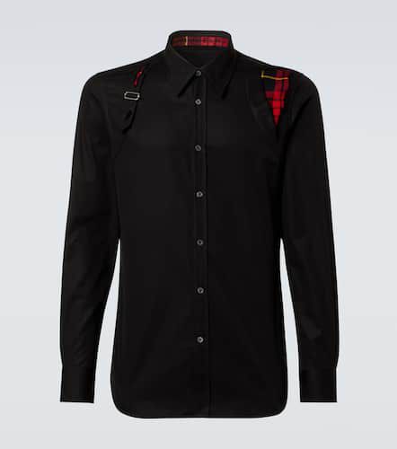 Tartan-trimmed cotton poplin shirt - Alexander McQueen - Modalova