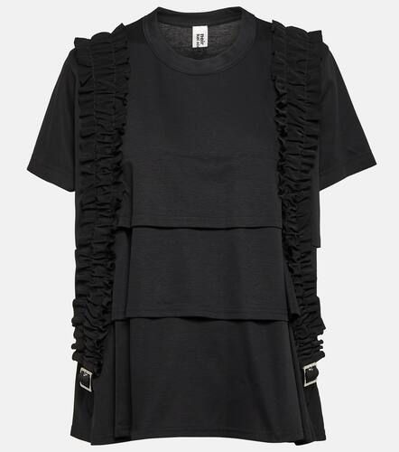 Ruffled cotton T-shirt - Noir Kei Ninomiya - Modalova