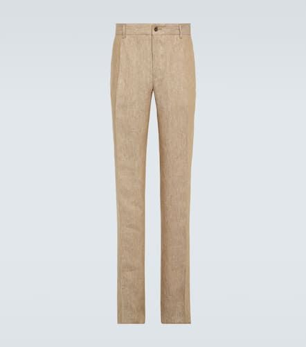 Pantaloni regular in twill di lino - Dolce&Gabbana - Modalova