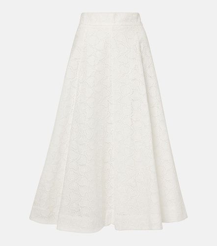 Falda midi Crush Embroidered de lino - Zimmermann - Modalova