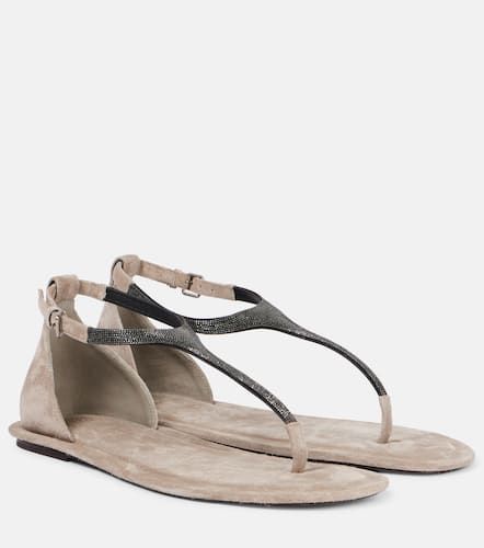 Sandalen Monili aus Veloursleder - Brunello Cucinelli - Modalova