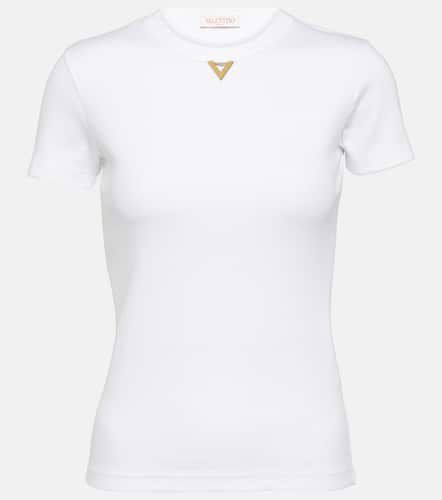 T-Shirt VGold aus Baumwoll-Jersey - Valentino - Modalova