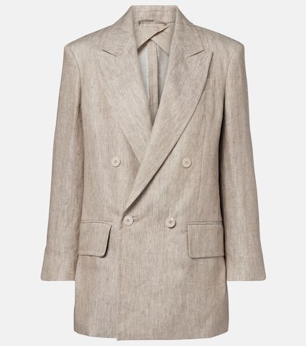 Olimpia double-breasted herringbone linen blazer - Max Mara - Modalova