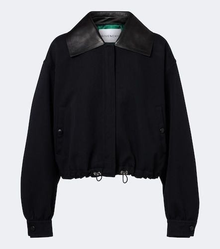 Leather-trimmed cotton and wool jacket - Givenchy - Modalova