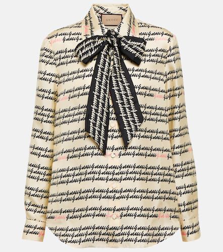 Gucci Printed tie-neck silk blouse - Gucci - Modalova