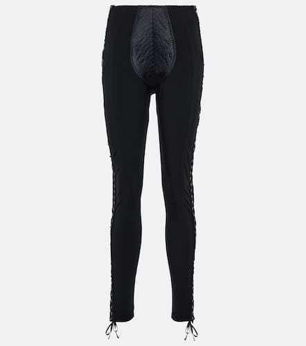 X Lotta Volkova Lace-up satin and mesh leggings - Jean Paul Gaultier - Modalova