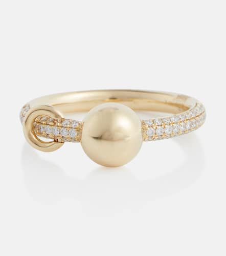 Piercing 14kt gold ring with diamonds - Rainbow K - Modalova