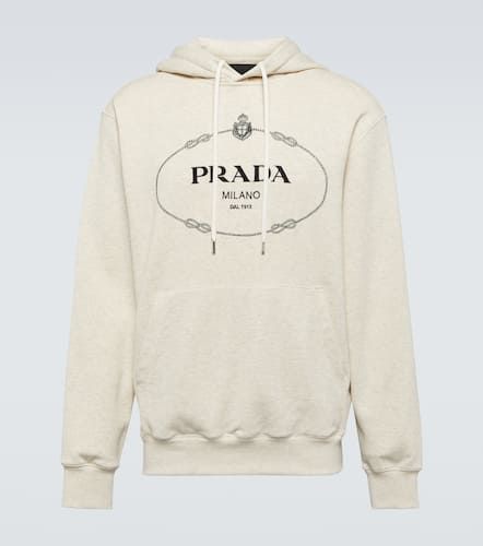 Prada Logo cotton hoodie - Prada - Modalova