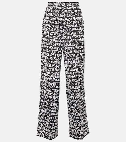Printed high-rise cotton wide-leg pants - Vetements - Modalova