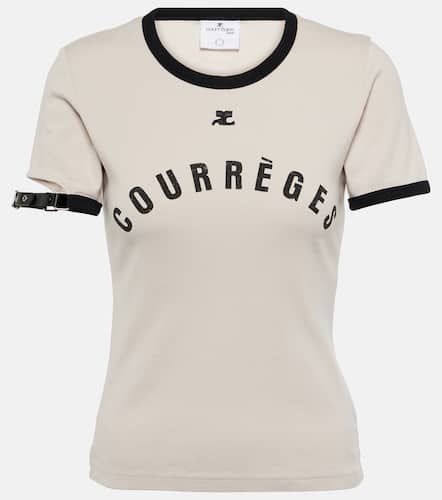 CourrÃ¨ges Buckle logo cotton jersey T-shirt - Courreges - Modalova