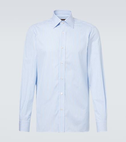 Striped cotton poplin shirt - Rubinacci - Modalova