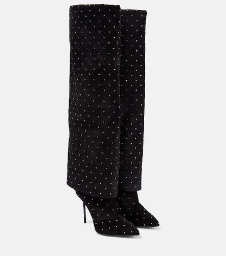 Ariel embellished knee-high suede boots - Balmain - Modalova