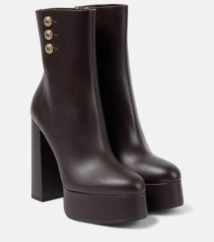 Brune leather platform ankle boots - Balmain - Modalova