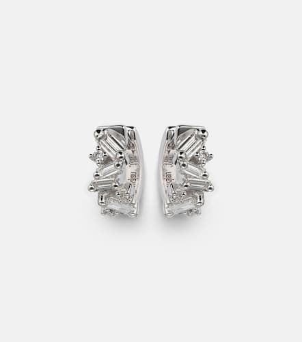 Frenzy 18kt white gold huggies with diamonds - Suzanne Kalan - Modalova