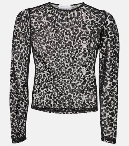 Top in mesh con stampa leopardata - Alexander McQueen - Modalova