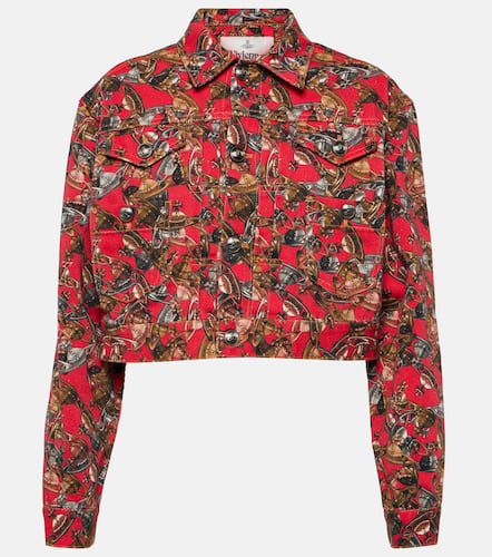 Printed cropped denim jacket - Vivienne Westwood - Modalova