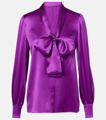 Tie-neck silk satin blouse - Dolce&Gabbana - Modalova