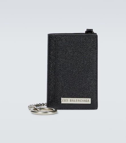 Plate vertical leather wallet - Balenciaga - Modalova