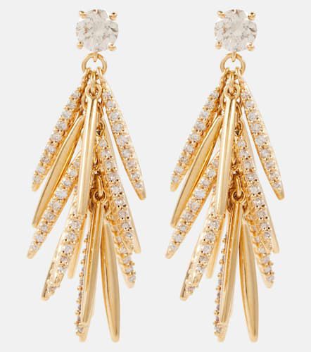 Grass Sunshine Drop 18kt earrings with diamonds - Ileana Makri - Modalova
