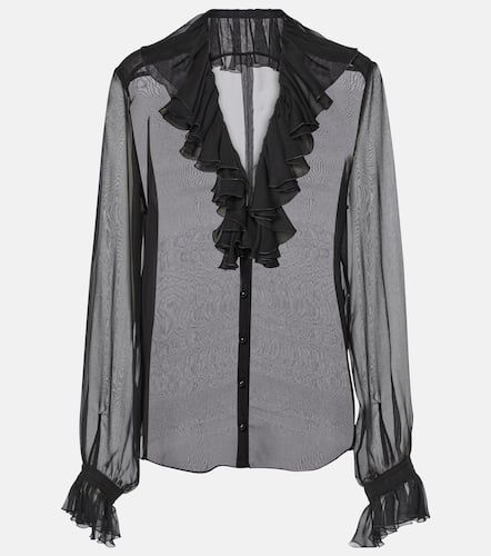 Blusa in chiffon di seta con volant - Dolce&Gabbana - Modalova