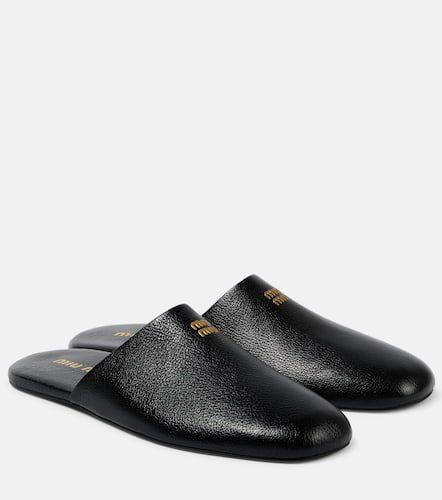 Miu Miu Logo leather mules - Miu Miu - Modalova