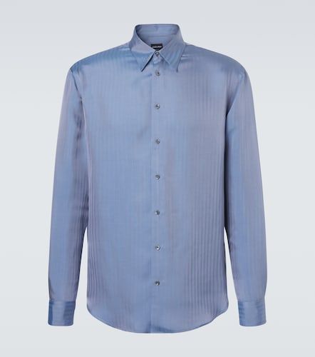 Camicia in jacquard di seta - Giorgio Armani - Modalova