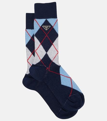 Argyle cotton-blend jacquard socks - Prada - Modalova