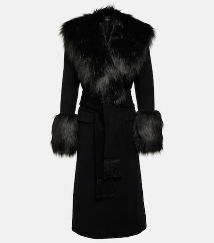Faux fur-trimmed wool and cashmere coat - Dolce&Gabbana - Modalova