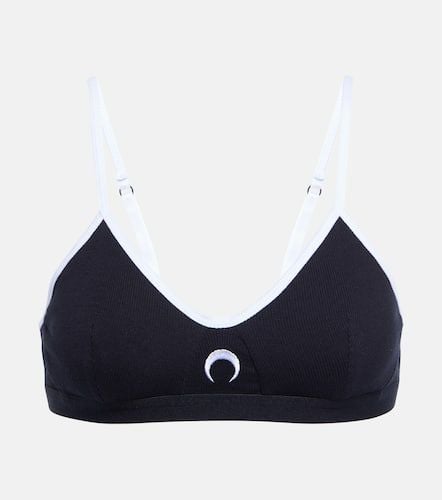 Bralette en mezcla de algodón con logo - Marine Serre - Modalova