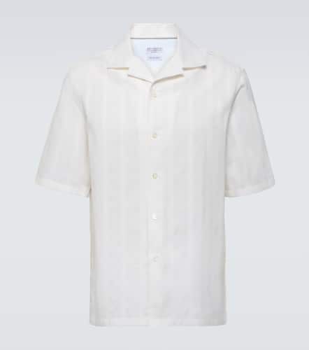 Striped cotton Panama shirt - Brunello Cucinelli - Modalova