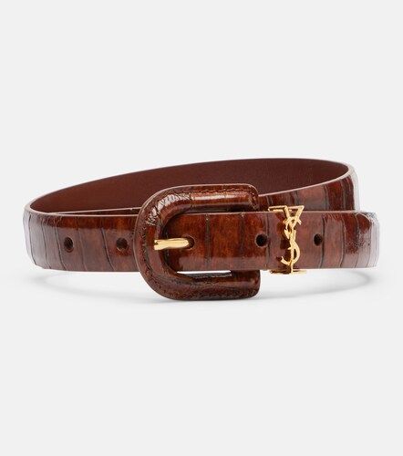 Cassandre croc-effect leather belt - Saint Laurent - Modalova
