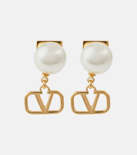 VLogo faux pearl drop earrings - Valentino - Modalova