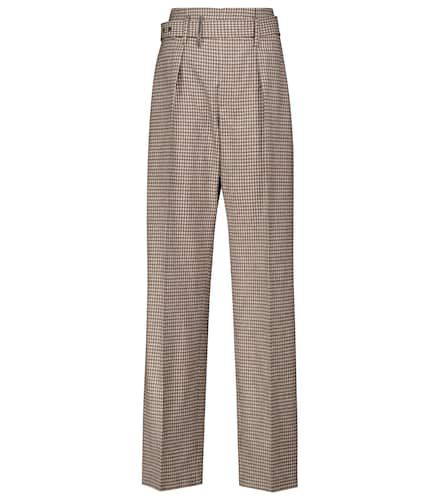 High-rise checked wool-blend pants - Brunello Cucinelli - Modalova