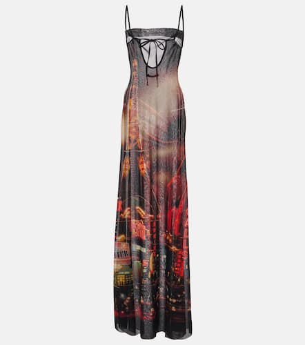 Printed mesh slip dress - Jean Paul Gaultier - Modalova