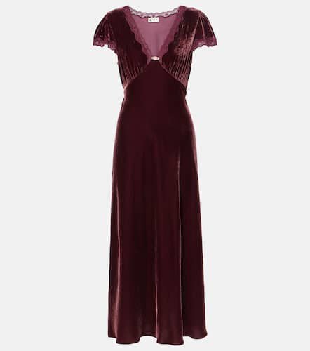 Clarice lace-trimmed velvet midi dress - Rixo - Modalova