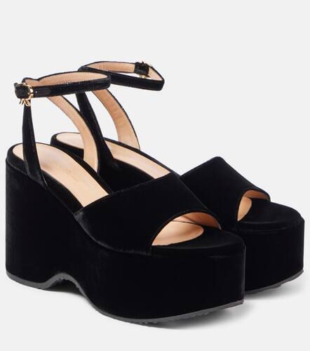 Wedge-Sandalen aus Samt - Gianvito Rossi - Modalova