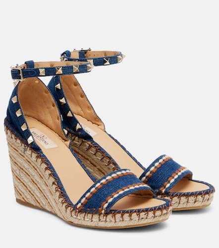 Espadrilles compensées Rockstud Double 105 - Valentino Garavani - Modalova