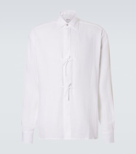 Camicia Dorian in lino con fiocco - Kiton - Modalova