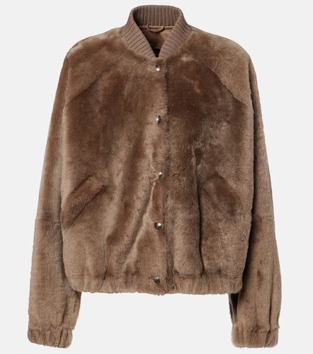 Cashmere-trimmed shearling bomber jacket - Brunello Cucinelli - Modalova