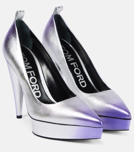 Metallic leather platform pumps - Tom Ford - Modalova