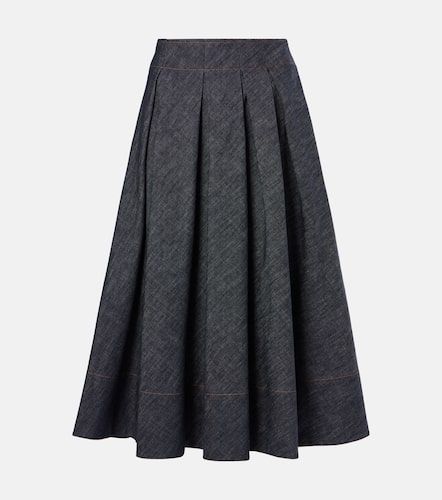 Falda midi de denim de tiro medio - Brunello Cucinelli - Modalova