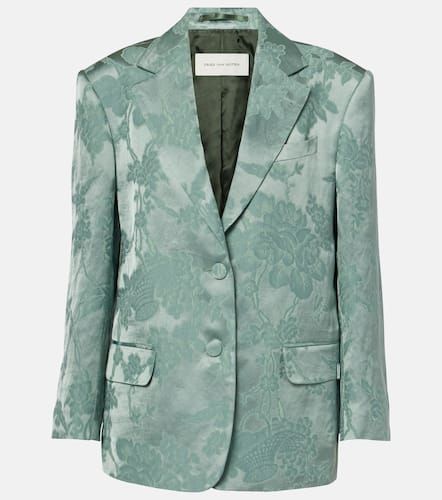 Blazer de jacquard de mezcla de lino - Dries Van Noten - Modalova