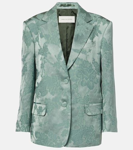 Blazer en jacquard de lin mélangé - Dries Van Noten - Modalova