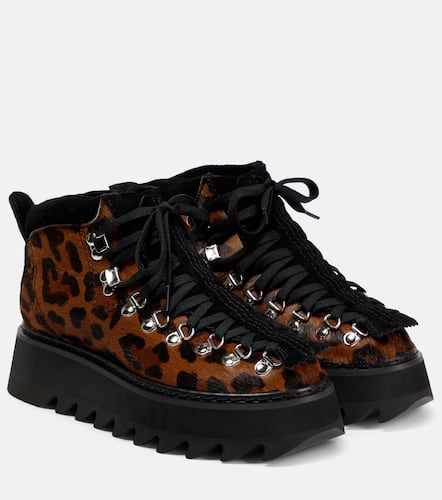 Leopard-print calf hair ankle boots - Junya Watanabe - Modalova