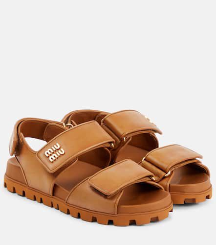 Miu Miu Logo leather sandals - Miu Miu - Modalova